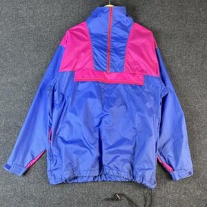 Vintage Merit Jacket Mens XL Blue Pink Colorblock Nylon Windbreaker Anorak 80s